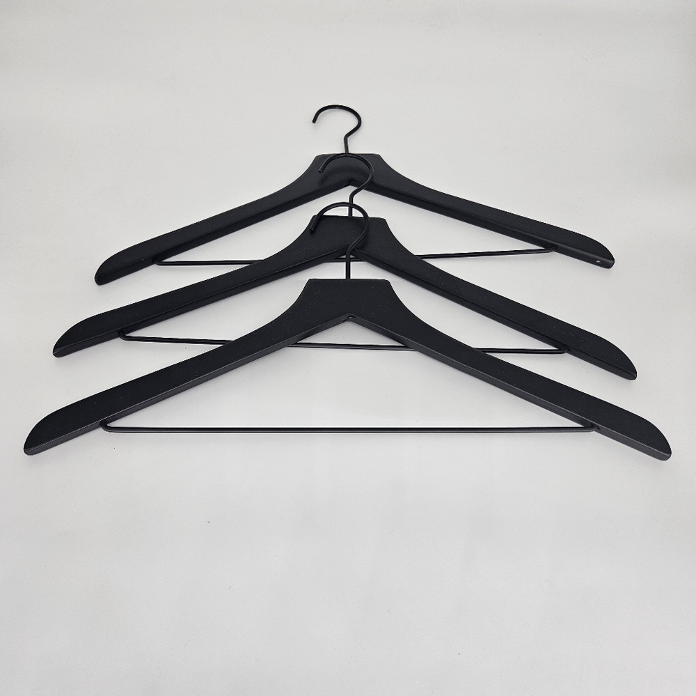 Set of 20 Black Wooden Hangers